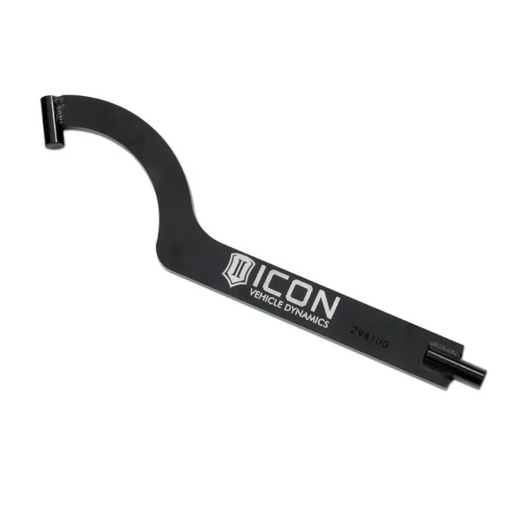 ICON 2 Pin Coilover Spanner Wrench Kit for Jeep Wrangler and Ford Bronco - black aluminum steering handle