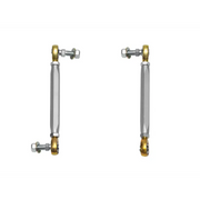 Stainless and brass door handles on sway bar link kit for Jeep Wrangler and Gladiator.