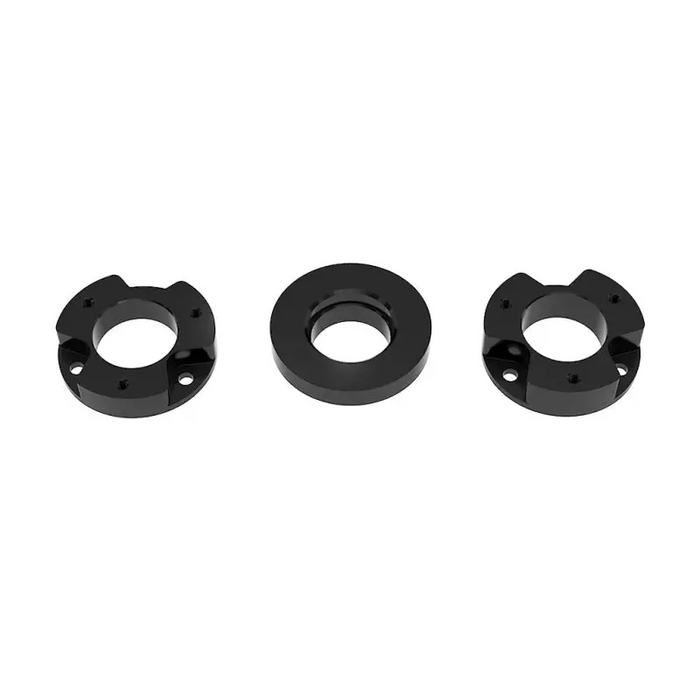 Pair of black metal rings included in ICON 2021+ Ford Bronco 3in Lift C/O Spacer Kit.