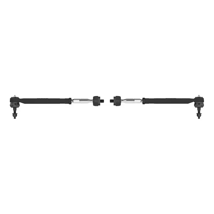 Black drone displayed front and back in ICON 2021+ Ford Bronco Tie Rod Kit.