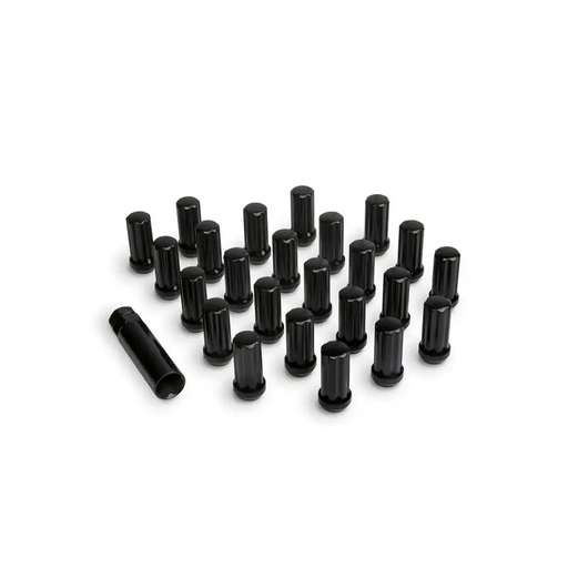 ICON Alloys Lug Nut Kit Black 14x1.5 24 Lug Nuts with Key - Set of Black Plastic Screws
