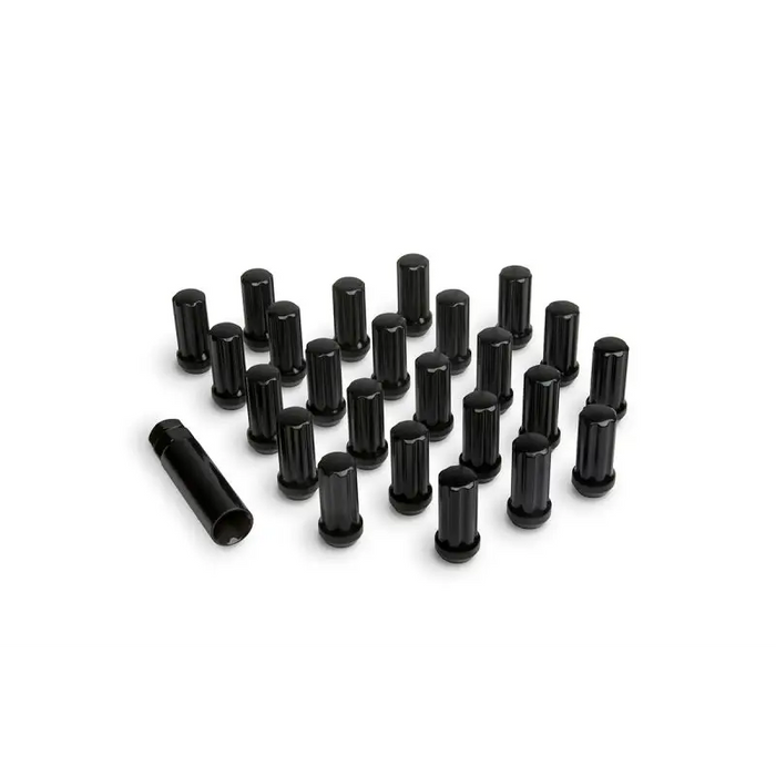 ICON Alloys Lug Nut Kit Black 14x1.5 24 Lug Nuts with Key - Set of Black Plastic Screws