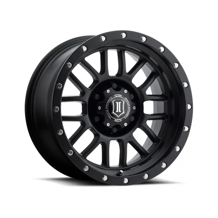 ICON Alpha 17x8.5 Satin Black Wheel with white background