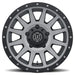 ICON Compression 17x8.5 5x150 Wheel - Black and Gray on White Background