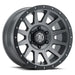 Close up of ICON Compression 17x8.5 6x5.5 Titanium Wheel on white background