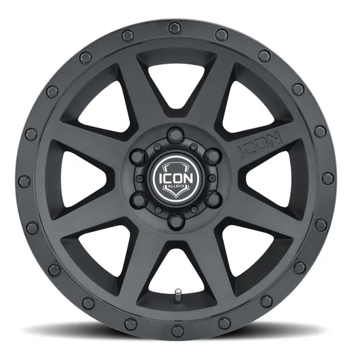 Icon Rebound 17x8.5 5x5 -6mm Offset Double Black Wheel featuring Ion Matt Black Wheels