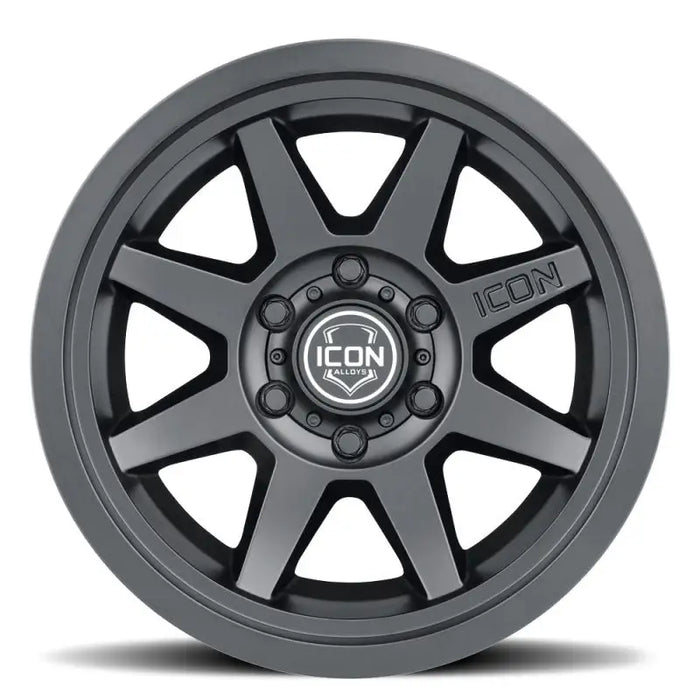 Satin black 17x8.5 ICON Rebound wheel with black spoke