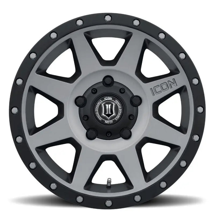 ICON Rebound 18x9 Titanium Wheel - Black and Gray Finish