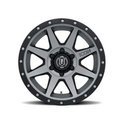 Black and gray ICON Rebound 18x9 wheel with black center