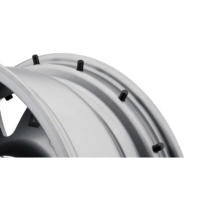 Circular saw with circular blade displayed in icon rebound pro 17x8.5 titanium wheel.