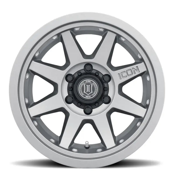 Icon rebound pro 17x8 5x4.5 titanium wheel - white rim, black spoke