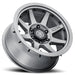 Icon rebound pro 17x8.5 titanium wheel – black spoke, silver center