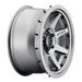 Icon rebound pro 17x8.5 titanium wheel - front view of motorcycle wheel