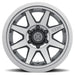 ICON Rebound Pro 17x8.5 5x5 Titanium Wheel - Front view of white truck’s wheel