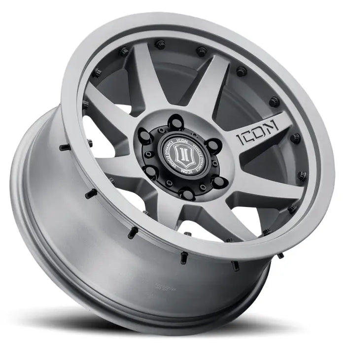 ICON Rebound Pro 17x8.5 Titanium Wheel with Black Spoke and Silver Center