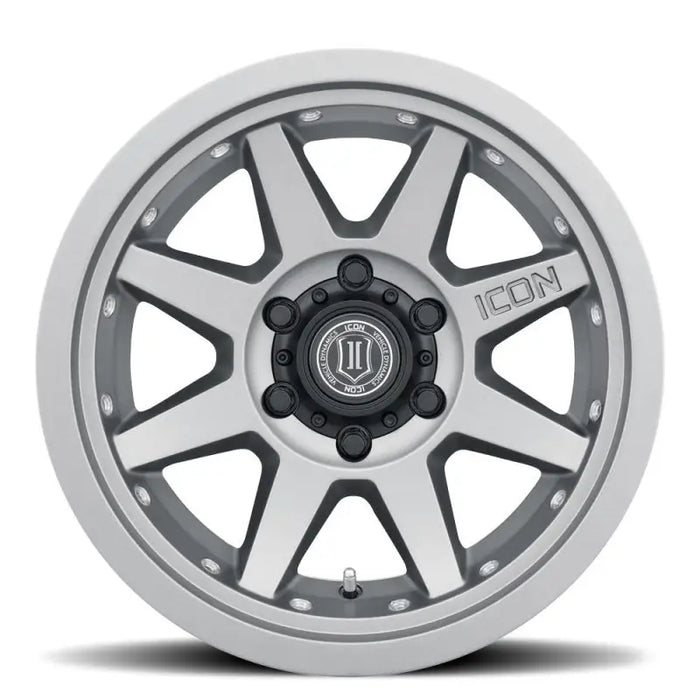 ICON Rebound Pro 17x8 wheel with white rim and black spoke