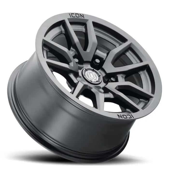 ICON Vector 5 17x8.5 5x150 25mm Offset Satin Black Wheel on White Background