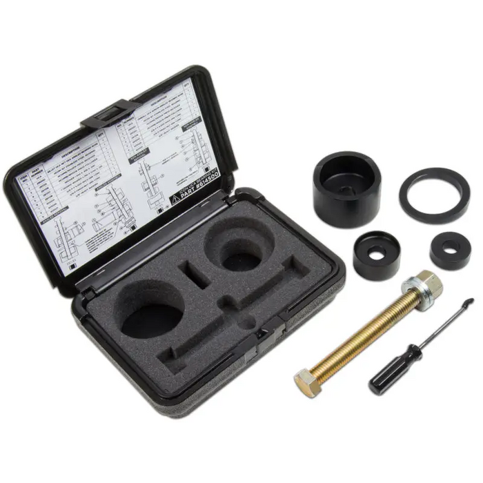 ICON On Vehicle Uniball Replacement Tool Kit with black case, wren, and tools