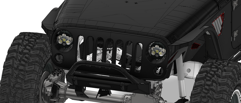 Headlight Bracket Kit for Baja Designs LP6 for Jeep JK
