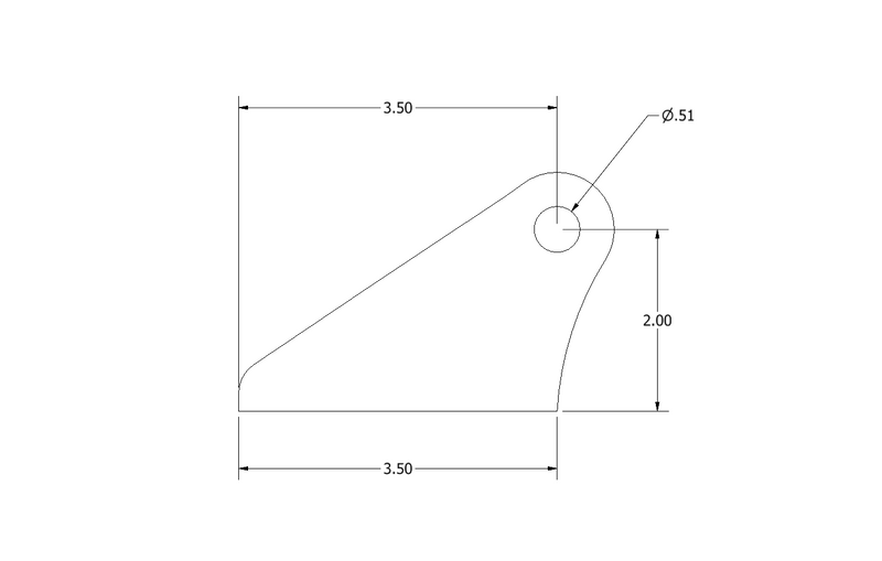 Flat Bottom Tall Offset Hole Coilover Tab