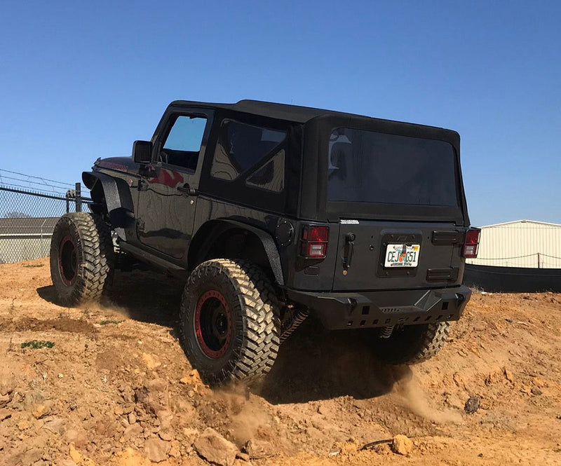 Crusher Rear Bumper w/ Light Mounts for Jeep JK / JKU