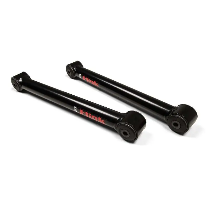 Black aluminum front shocks for Honda in JKS Manufacturing 18-21 Jeep Wrangler JL Fixed J-Link Lower Control Arms - Rear.