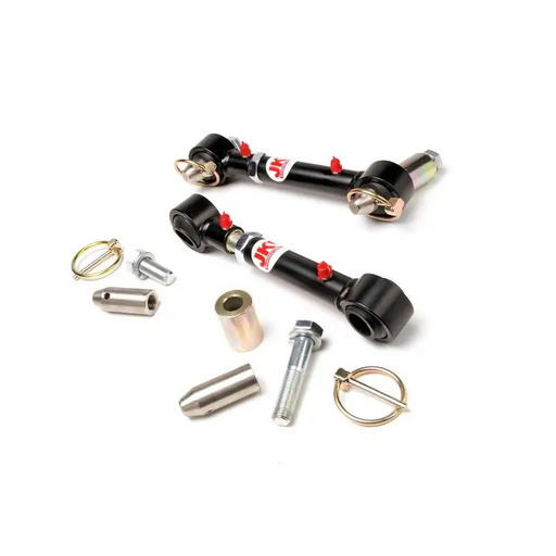 Four black and red metal key chains for JKS Manufacturing Jeep Grand Cherokee WJ product.