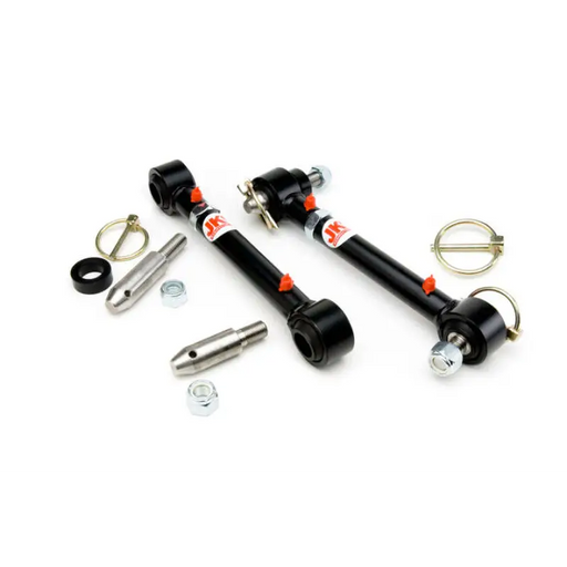 JKS Manufacturing Jeep Wrangler JK Quicker Disconnect Sway Bar Links - black front swayrs with red handle