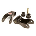 Black aluminum front and rear suspension mounts for JKS Manufacturing Jeep XJ/MJ/SJ HD Leaf Spring Shackle.