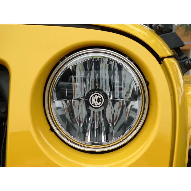 Yellow Jeep JK Gravity LED DOT Headlight with Black Halo - Pair Pack System