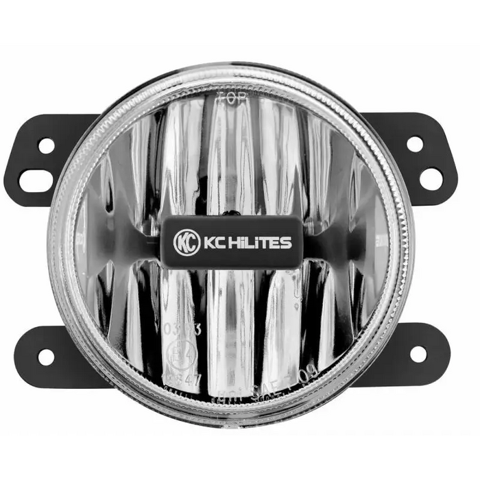 Chrome fog beam headlights with clear lens for Jeep JK - KC HiLiTES Gravity G4 LED Light