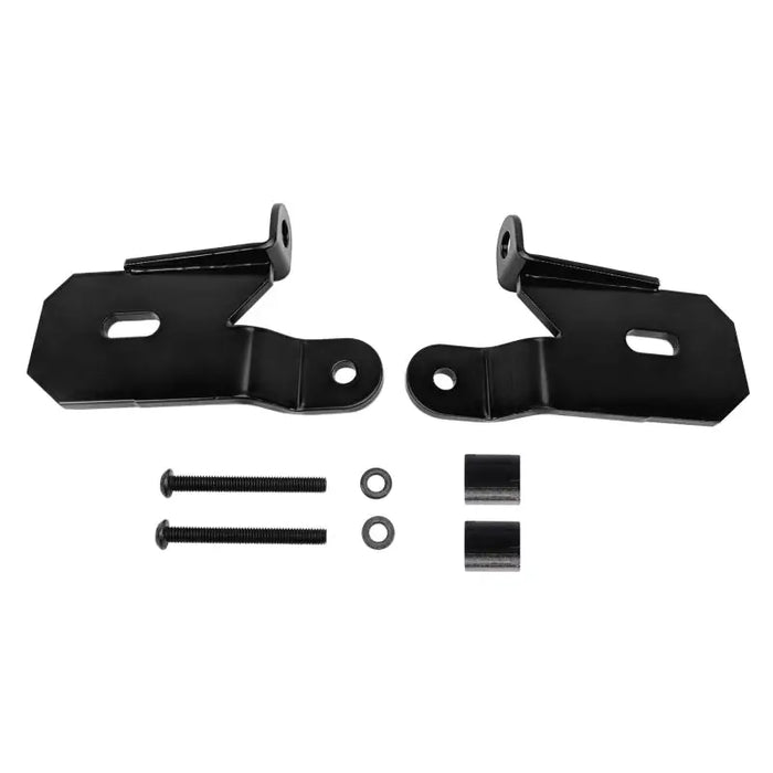 Black powder-coated steel brackets for Jeep Wrangler JL A-Pillar Light Mount Set