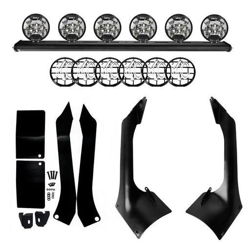 KC HiLiTES 18-21 Jeep JL/JT Xross Bar Kit with Black and White LED Lights