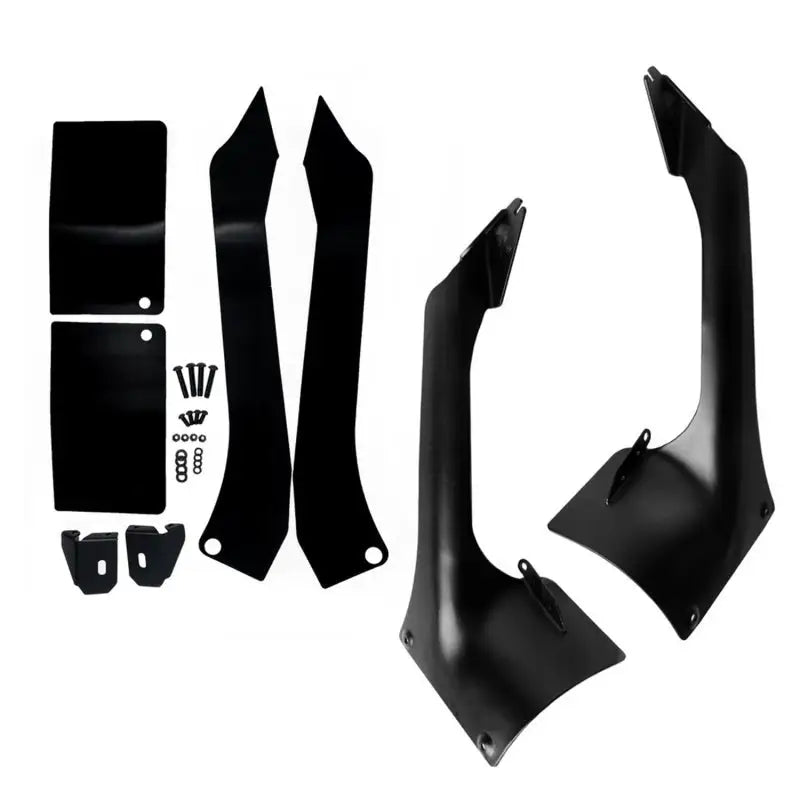 KC HiLiTES Overhead Mount Bracket Set with black plastic parts for Jeep JL/JT fender.