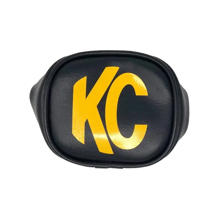 KC HiLiTES 3in. Rectangle Soft Cover Pair displaying black w/ yellow KC logo