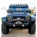 Black Jeep with a Pro6 Single Gravity LED Light Bar on Ball Mount