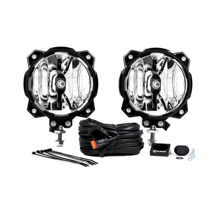 Pair of fog lights with wiring and cables - KC HiLiTES 6in. Pro6 Gravity LED Single Mount Spot Beam