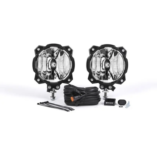 Pair of gravity led fog lights with wiring - KC HiLiTES Pro6 single ball mount spotlight system