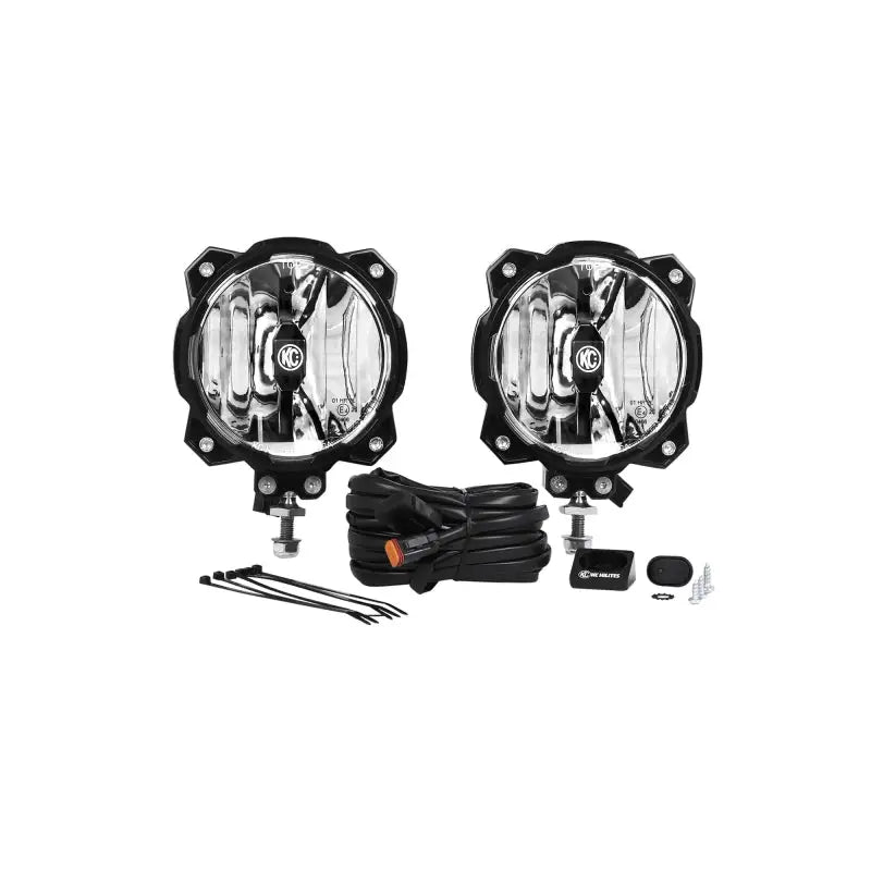KC HiLiTES Pro6 Gravity LED Fog Lights with Wiring for Jeep - Pair Pack System