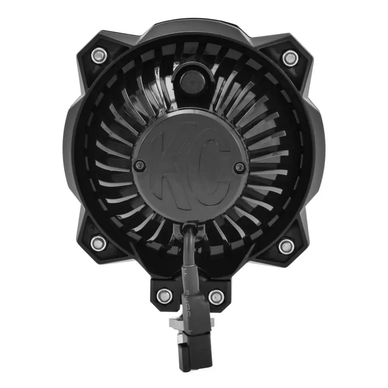 Black fan with white background - KC HiLiTES Pro6 Gravity LED light, 20w single mount wide-40 beam.