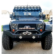 Black Jeep with KC HiLiTES Pro6 Single Gravity LED Light Bar on Ball Mount
