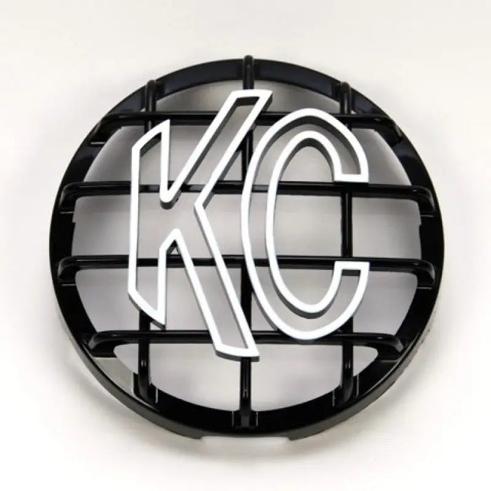 KC HiLiTES 6in. Round ABS Stone Guard with White KC Logo - Black/White