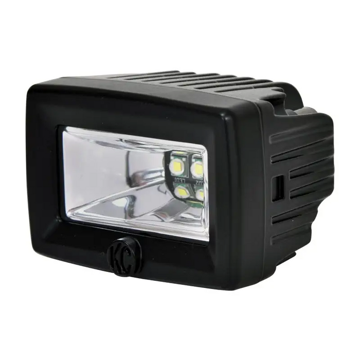 KC HiLiTES C-Series 2in. C2 LED Light 20w Area Flood Beam Pair Pack System with black light and white light on top