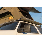 Roof tent attached to car with KC HiLiTES C-Series C2 LED 2in. Backup area flood light pair pack.