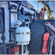 White truck with fuel tank with KC HiLiTES C-Series C2 LED 2in. Backup Area Flood Light 20w Pair Pack System - Black