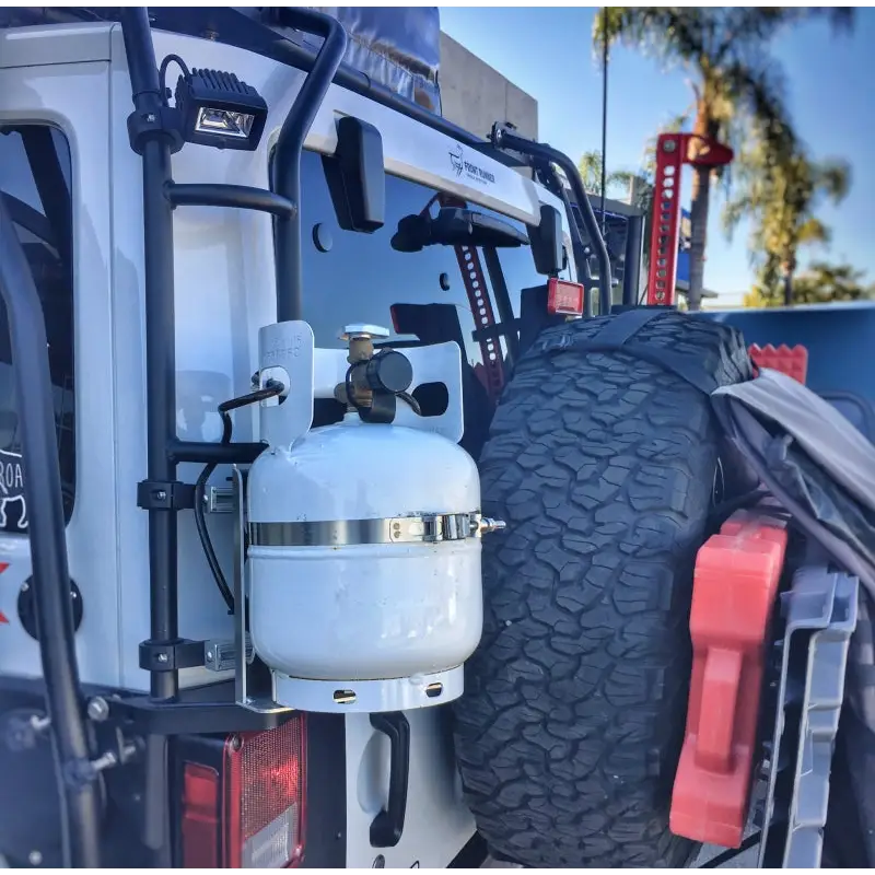 White truck with fuel tank with KC HiLiTES C-Series C2 LED 2in. Backup Area Flood Light 20w Pair Pack System - Black