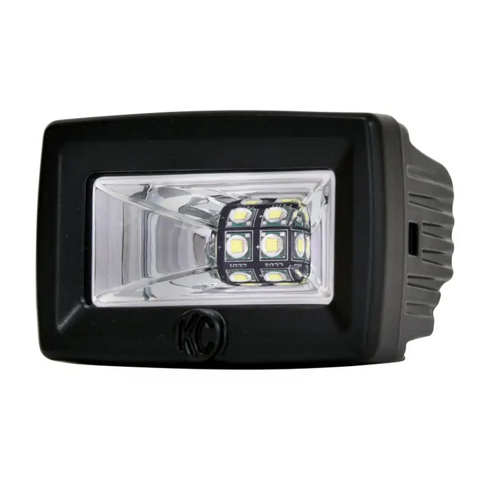 KC HiLiTES C-Series C2 LED 2in. Backup Area Flood Light 20w (Pair Pack System) - Black with white light on black light