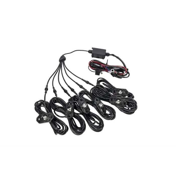 KC HiLiTES C-Series RGB LED Rock Light Kit power cables for installation