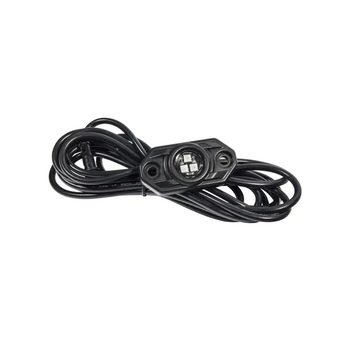 KC HiLiTES C-Series RGB LED Rock Light Kit with black and white power cord.