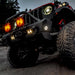 KC HiLiTES Cyclone V2 LED Accessory Light - 5w Flood Beam, Front end of a black jeep with light